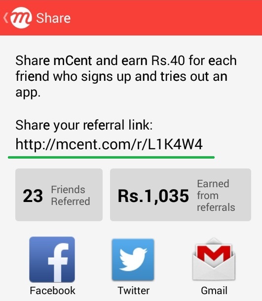 mCent referral link