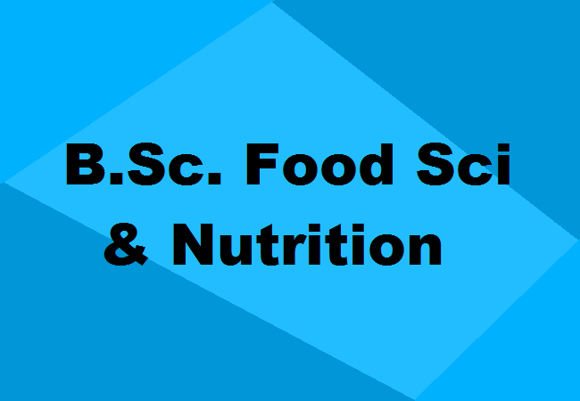 B.Sc. Food Science Nutrition