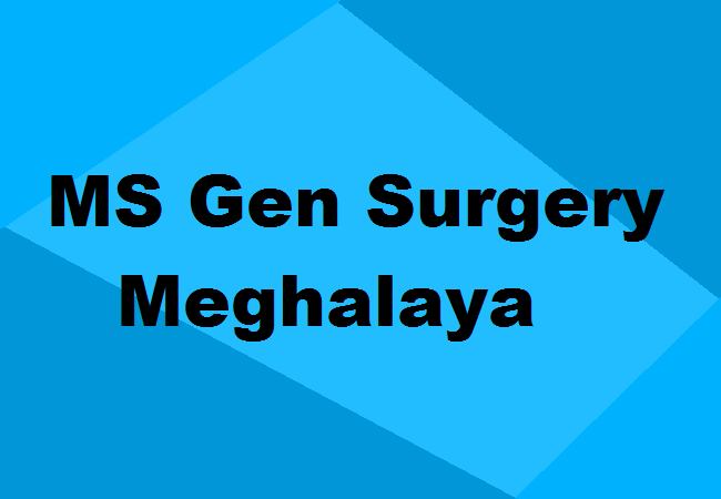 MS General Surgery Seats Meghalaya