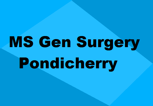 MS General Surgery Seats Pondicherry