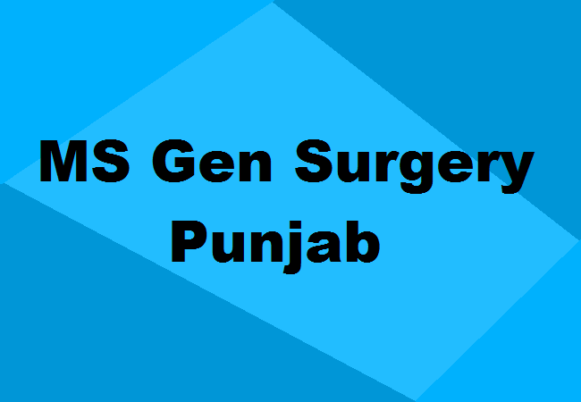 MS General Surgery Seats Punjab