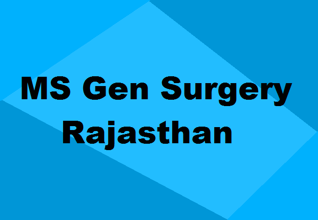 MS General Surgery Seats Rajasthan