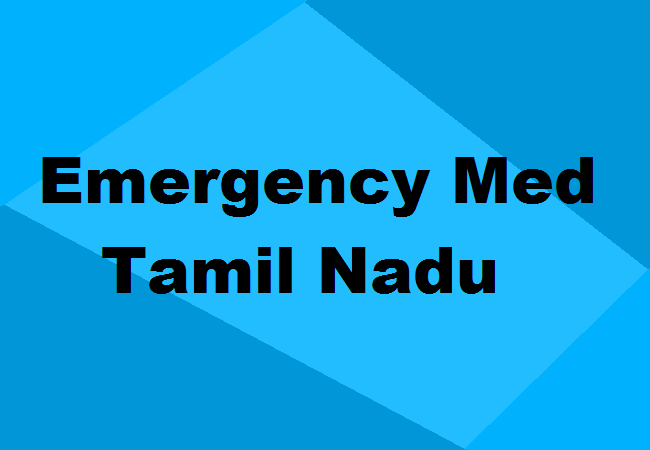 MD Emergency Medicine Seats Tamil Nadu