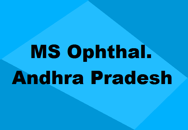 MS Ophthalmology Seats Andhra Pradesh