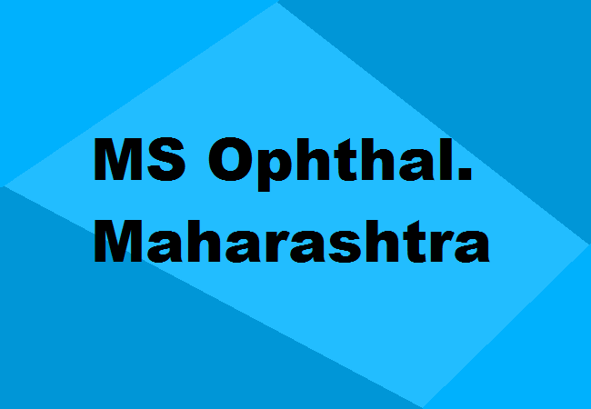 MS Ophthalmology Seats Maharashtra