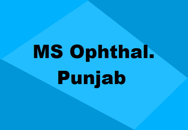 MS Ophthalmology Seats Punjab