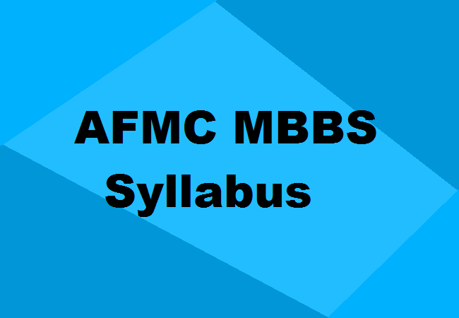 AFMC MBBS Syllabus
