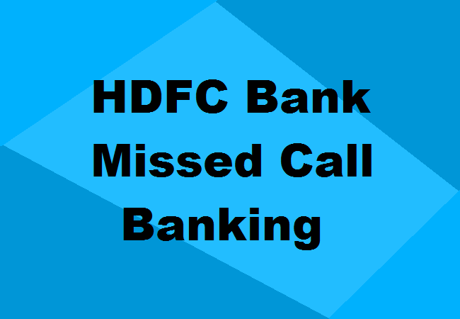 HDFC Bank Missed Call Banking
