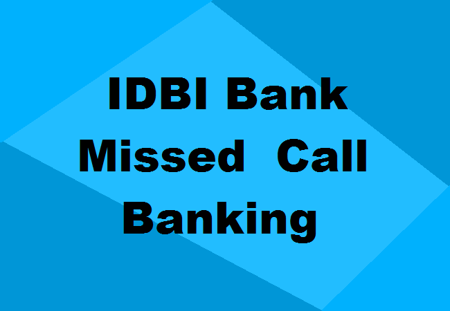 IDBI Bank Missed Call Banking