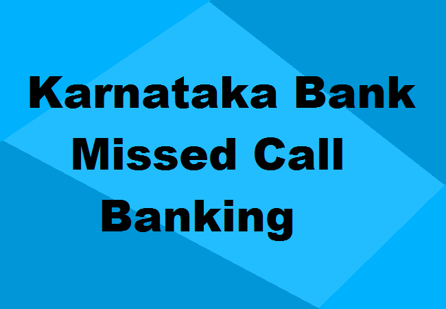 Karnataka Bank Missed Call Banking