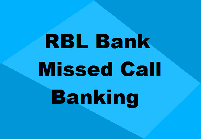 RBL Bank Missed Call Banking