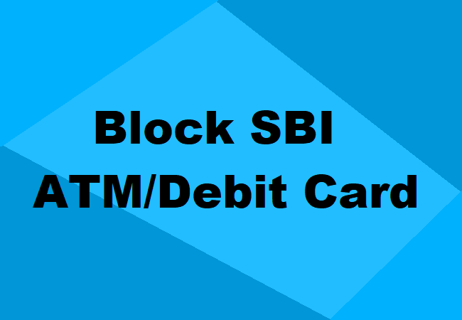 Block SBI ATM Card