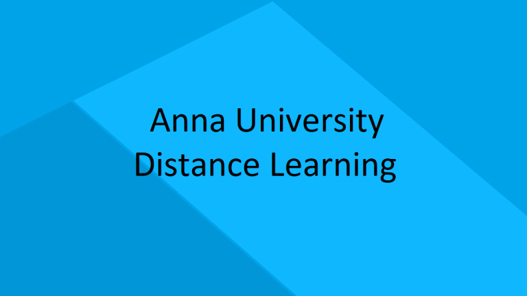 Anna University Distance Learning