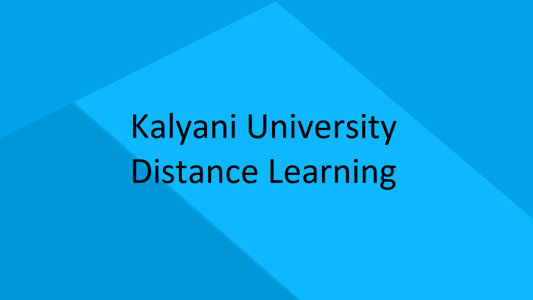 Kalyani University Distance Learning